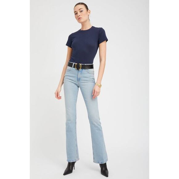 Sprwmn Françoise Micro Flared Leg Jeans High-Rise Denim Stretch Size 28 NWT - Picture 1 of 13